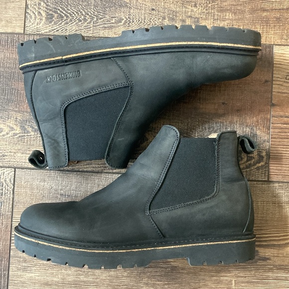 🐬 Birkenstock Stalon  Black Leather Ankle Boots - Picture 7 of 16